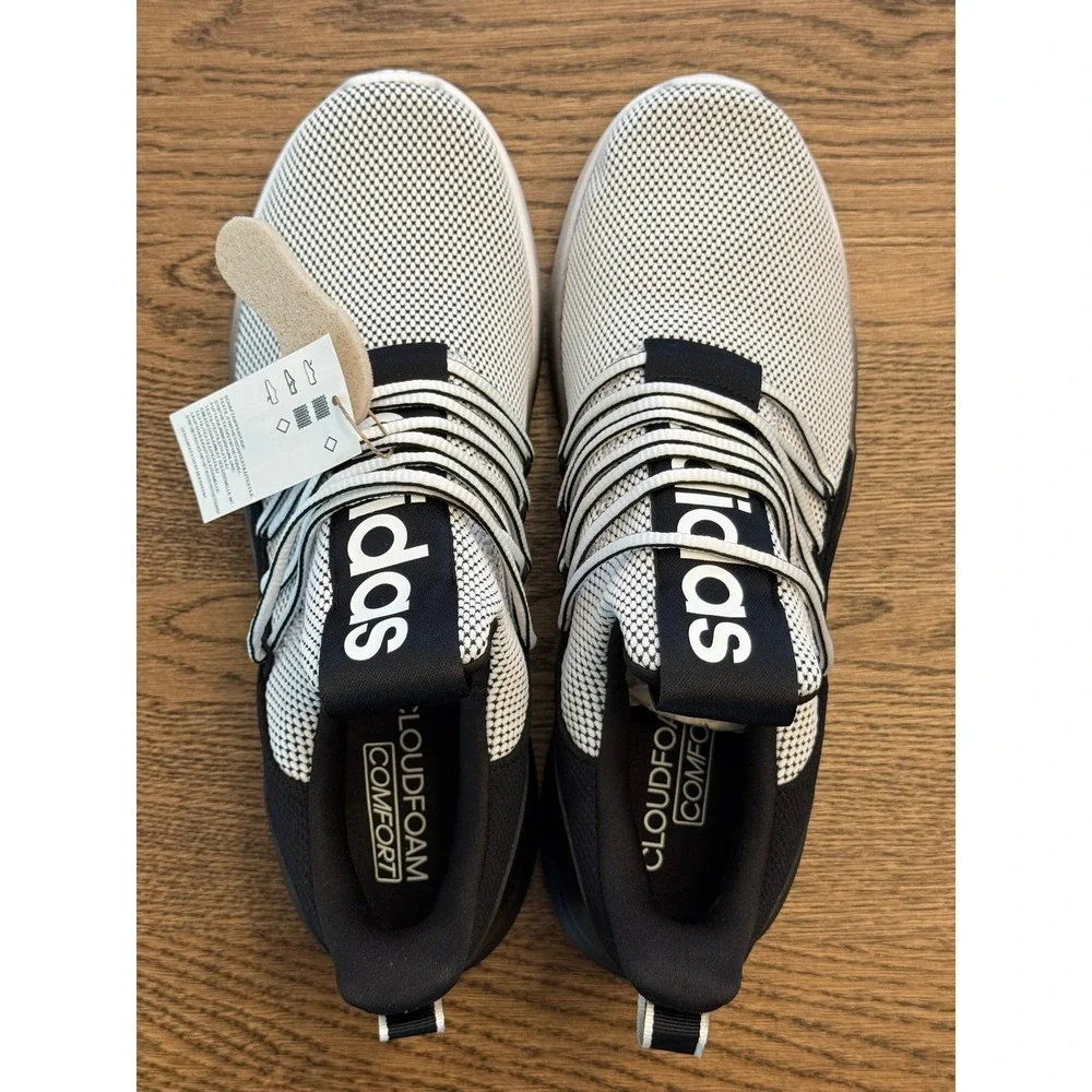 Adidas Lite Racer Adapt 7.0 Men's White Core Black Slip on Sneakers Size 11.5